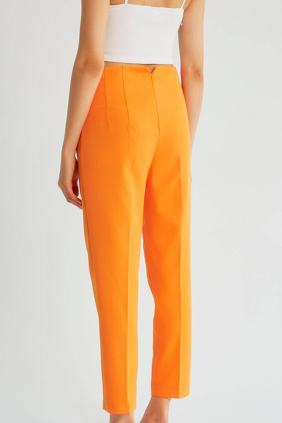Robin Süs Cepli Yüksek Bel Pantolon ORANGE
